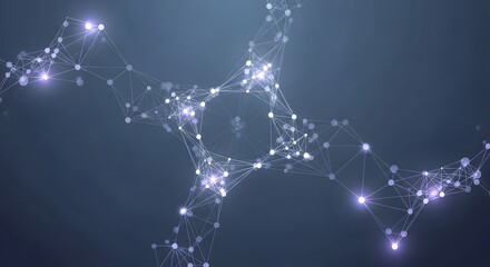 Abstract Digital Network Connection with Glowing Dots and Lines – Futuristic Technology, Data Flow, and AI Concept Background