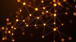 © 磊 崔 - Abstract network of glowing nodes and lines in warm tones against a dark sophisticated backdrop.