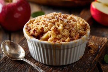 Wall Mural - Delicious homemade apple crisp dessert