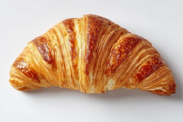 Wall Mural - Delicious croissant on a white backdrop