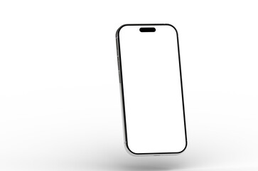 High-quality image of a modern smartphone with a blank screen, perfect for app presentations or website mockups.  Download now!
