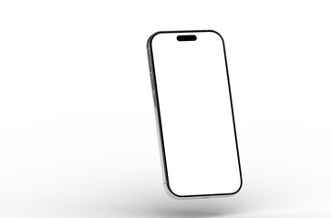 High-quality image of a modern smartphone with a blank screen, perfect for app presentations or website mockups.