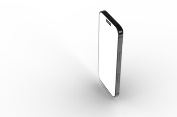 High-quality image of a modern smartphone with a blank screen, perfect for app presentations or website mockups.  Download now!