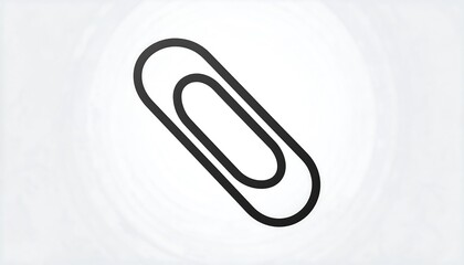 Simple black outline paperclip graphic on a light background
