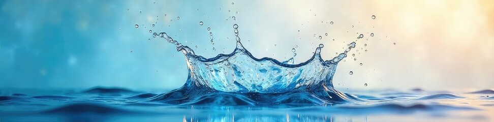 Wall Mural - A refreshing burst of water droplets exploding upwards, creating a dynamic and vibrant splash Perfect for themes of purity, energy, and natural beauty , water, purity, ocean