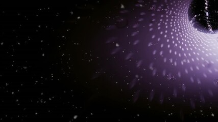 Wall Mural - Animation of glowing disco ball over dark background