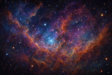 Wall Mural - spectacular galaxy nebula with swirling cosmic dust and brilliant star clusters