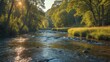 © The 2R Artificiality - Picture of a Pristine River Flowing Through a Picturesque European Landscape