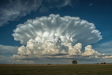 Wall Mural - a massive storm progressed eastward across the plains, captured in a 30-second exposure from a rural