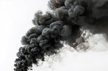 Wall Mural - the intense emission of thick black smoke from a blaze, signaling danger and warning.