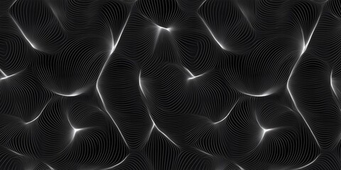 A dark, abstract background with a complex pattern of glowing white lines.

