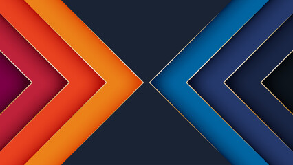 Wall Mural - abstract colorful blue orange background with striped geometric design and modern digital pattern