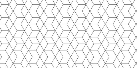 Wall Mural - Vector grid line box and metal cube creative geometric fabric abstract tiles gradient web tech connection triangle diamond honeycomb hexagon art.	
