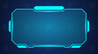 © dlyastokiv - Futuristic tech game hud screen, technology box frame glowing neon blue lines, gui fui sci fi element