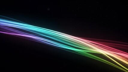 Wall Mural - Rainbow light streak flowing across a dark night sky, good for abstract background