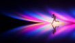 © Rendara Studio - 3D astronaut running with colorful neon lights