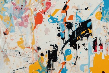 Wall Mural - contemporary artwork featuring oil and acrylic smudges up close. abstract texture with colorful brus