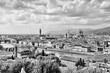 Italy - Florence city. Black and white photo vintage style.