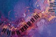 © AkuAku - Abstract painting featuring keyboards and musical notes as a source of musical inspiration