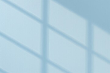 Wall Mural - simple light blue backdrop with shadows and light from windows on a plaster wall for showcasing prod