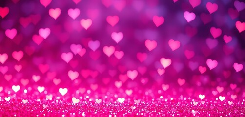 Wall Mural - Sparkle hearts, glitter texture background, romantic love concept,  red,  glitter