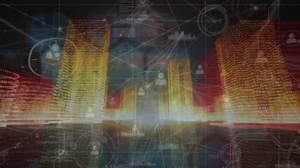 Wall Mural - animation of dna strand spinning and data processing