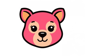 Wall Mural - illustration of adorable animal face design