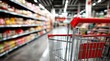 © Bang - Grocery store aisle with shopping cart