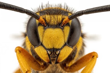 Wall Mural - intense close-up of a wasp's head