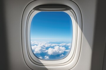Wall Mural - Looking out from an airplane porthole window