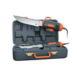 © loc - Electric Saw Tools in Gray Storage Case with Orange Accents on a Transparent Background