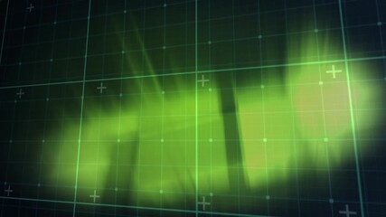 Wall Mural - animation of digital screen with green lights