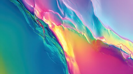 Wall Mural - Vibrant Abstract Liquid Background with Holographic Effects