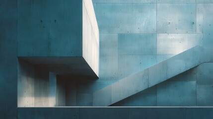 Wall Mural - Abstract Architectural Detail of Modern Building in Soft Blue Tones