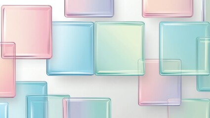Wall Mural - pastel glass blocks abstract background