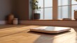 © Cyqueen - Modern weight scale on wooden floor under golden sunlight, minimal aesthetic symbolizing fitness, weight management and lifestyle balance