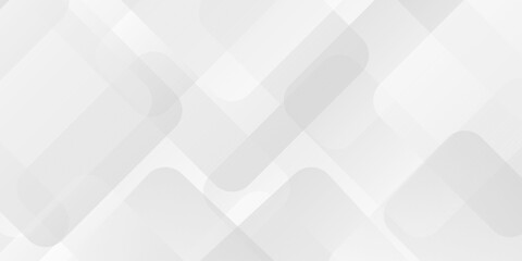 Wall Mural - abstract white and gray overlap triangle geometric technology design. minimal rectangle randomly arr