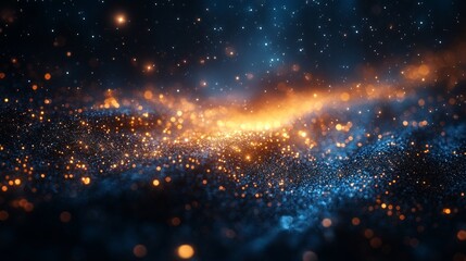 Wall Mural - abstract glitter background with glowing particles