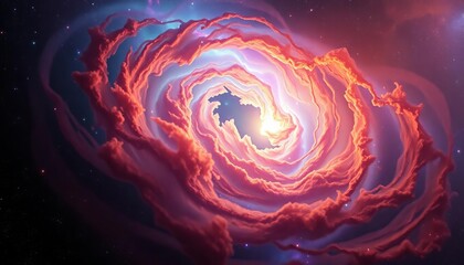 Wall Mural - Intricate swirling nebulae, cosmic dust, vibrant hues, cosmic, fantasy