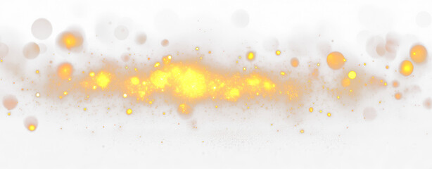 Wall Mural - Golden Sparks Effect for Design Use Isolate On Transparent Background, cutout, png