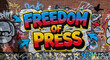 © Younas khan  - Wall with graffiti words: ‘Freedom of Press’, street art concept.