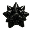© Arlen - Elegant Black Gift Bow Ribbon Topper Isolated for Packaging and Celebrations