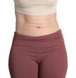 © New Africa - Woman after weight loss on white background, closeup