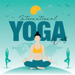 © Gurjeet - yoga day design background with yoga pose