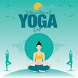 © Gurjeet - yoga day design background with yoga pose