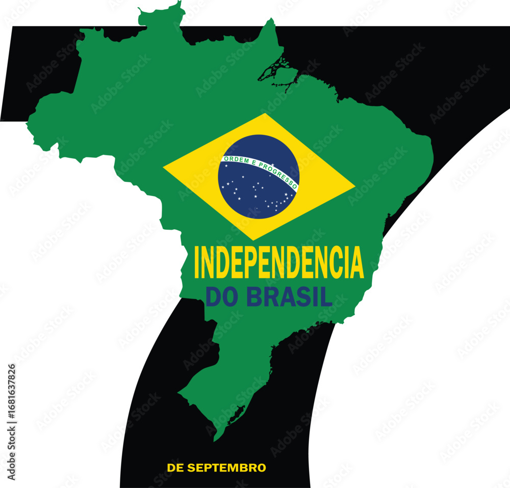 brazil map with flag independencia do brasil 7 de setembro ...
