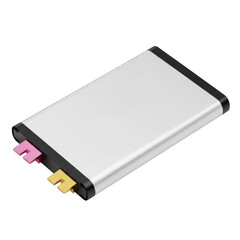 Lithium ion battery for electronic device isolated on transparent background
