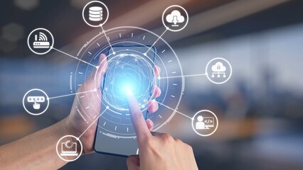 Wall Mural - cloud computing, cloud strategy, and cloud technology transforming digital infrastructure with scala