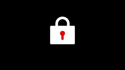 Padlock icon animation. Security protection lock icon animation.