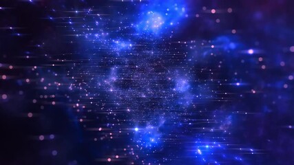 Animation of glowing and shiny particles